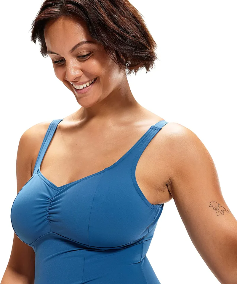 Speedo Womens' Shaping AquaNite One Piece Swimsuit Blue-5